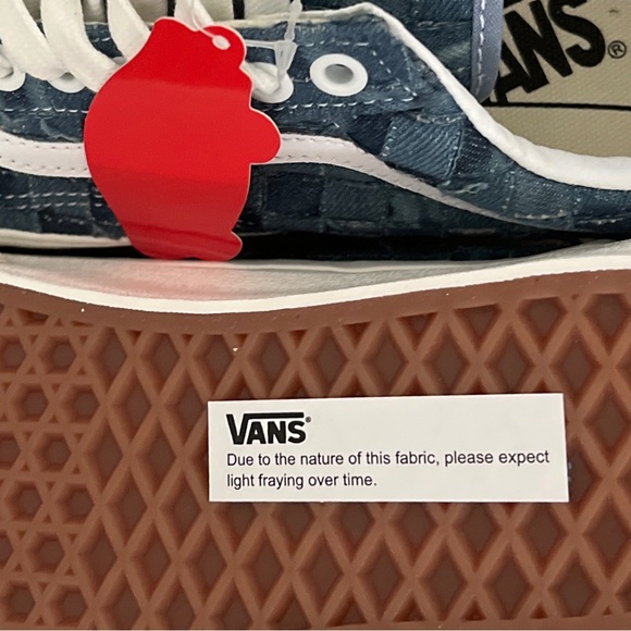 Vans Old Skool Stackform Checkerboard Skate Shoe Woven Denim - Picture 4 of 16